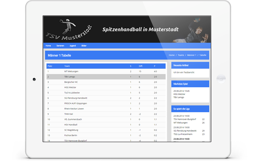Volleyball Homepage Automatischer Ergebnisabgleich